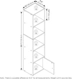 Furinno Luder Shelf Bookcase with 1 Door Storage Cabinet, Blackwood