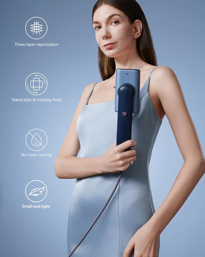 G9 Steam 2-in-1 Professional Handheld Travel Steamer for Clothes, Just 1lbs Lightly, 8 Minutes of Continuous Strong Steam, 1200W Light Steam Iron for travel and home
