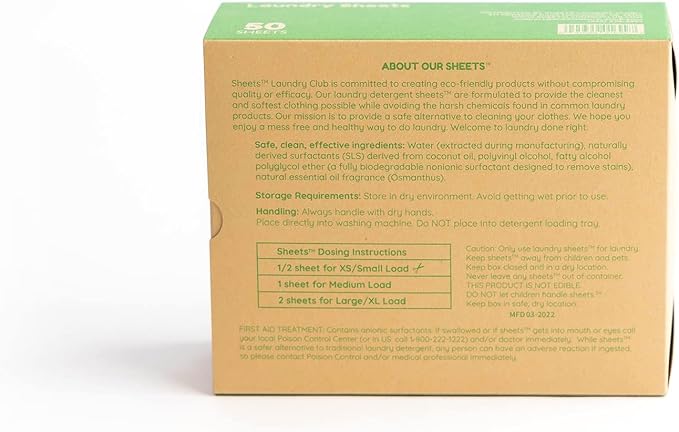 Sheets Laundry Club Bundle - 50 Pack (up to 100 loads) Fresh Linen Detergent Sheets & 40 Pack Vitality Dryer Sheets - New Liquidless Technology, Travel Essential Cleaning Supplies