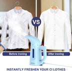 Steamer for Clothes Steamer,Handheld Shirt Steamer Hat Steamer for Home and Travel with Automatic Shut-Off Safety Protection, 180ML (Blue), H009, 8.28x3.54