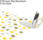 Encasa XO Ironing Mat/Pad (Large 48"x28") with 3mm Padding & Silicone Iron Rest for Steam Pressing on Tabletop or Bed - Heat Resistant, Portable, Quilting & Travel Blanket - Yellow Moon