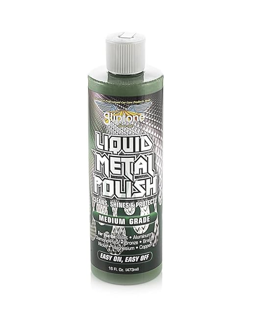 Gliptone Liquid Metal Polish (Medium Grade) 16 Fl Oz, Restores Brilliant Shine to Billet, Aluminum, Diamond Plate, Bronze, Brass, Nickel, Magnesium & Copper, No Ammonia, Acid or Water