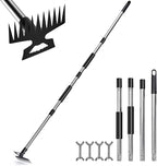 Stainless Steel Weed Puller Tool - Detachable 4-Section Handle with Saw Blade Weeder, 59" Root Remover for Lawn, Garden & Yard