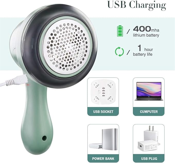 Fabric Shaver, Lint Remover for Clothes, Electric Lint Shaver with 6-Leaf Blades, Sweater Shavers to Remove Pilling for Clothing, Couch, Furniture, Fuzz, Lint Ball, Pillings, USB Rechargeable