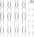 Bilillo 12 Pieces Plate Wall Hangers for Display - 4/6/8 Inch Invisible Plates Hanger, Stainless Steel Plate Holders with 12 Pieces Wall Hooks for 4 to 10.5 Inch Decorative Plates and Arts (Black)