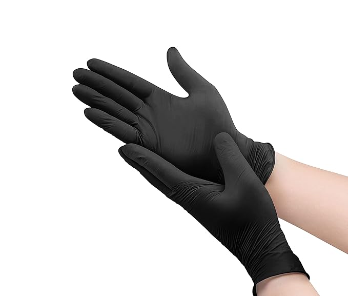Safeguard, Nitrile Disposable Gloves, Powder Free, Industrial Grade Gloves, Latex Free, Dispenser Pack, Extra Large Size,Black, 100 Pc