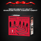 Garage Tool Storage Wall Hook Assortment Set: 15PCS Heavy Duty Large Hanger Garden Tool Organizer Ladder Bike Rack Yard Tool Holder Shed Shovel Metal Screw Organization Bicycle Steel Bracket