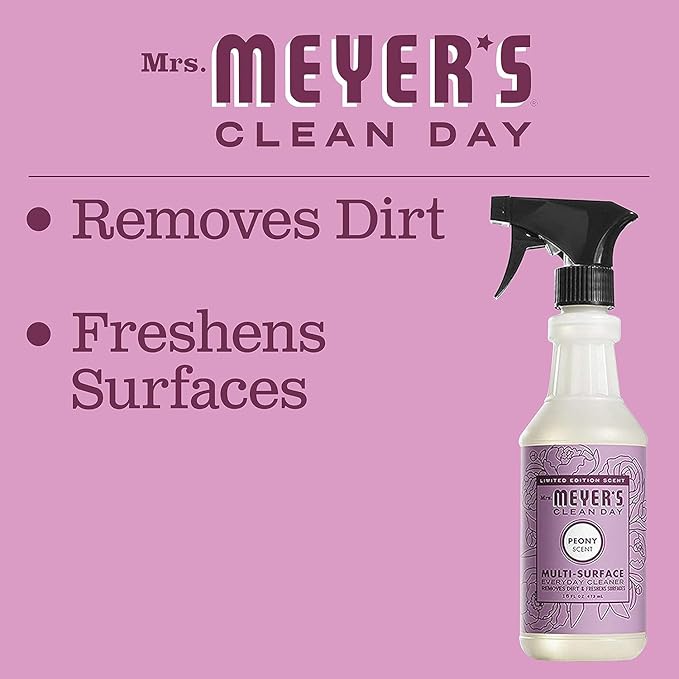 MRS. MEYER'S CLEAN DAY All-Purpose Cleaner Spray, Peony, 16 fl. oz - Pack of 6