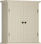 ChooChoo Bathroom Wall Cabinet, Over The Toilet Space Saver Storage Cabinet, Medicine Cabinet with 2 Door and Adjustable Shelves, Cupboard, Antique White & Brown
