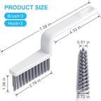 V-Shaped Grout Cleaner Brush, 3 Pcs Hard Grout Cleaning Brushes for Tile Floors, Handheld Grout Brush Set with 3 Hooks for Shower, Bathroom, Kitchen, Home Use