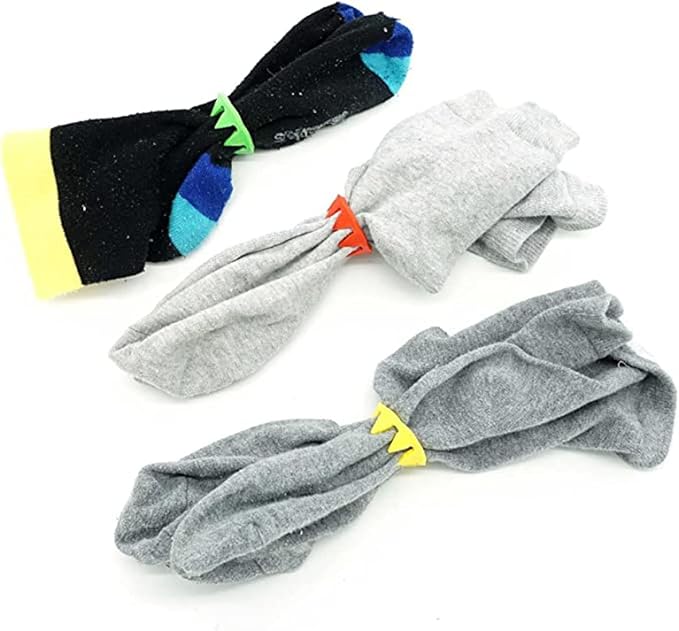 30pcs Sock Rings Sock Clip Holders Locks Washing Sorters Laundry Storage Organization Soft Rubber with 5 Multicolor