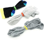 30pcs Sock Rings Sock Clip Holders Locks Washing Sorters Laundry Storage Organization Soft Rubber with 5 Multicolor