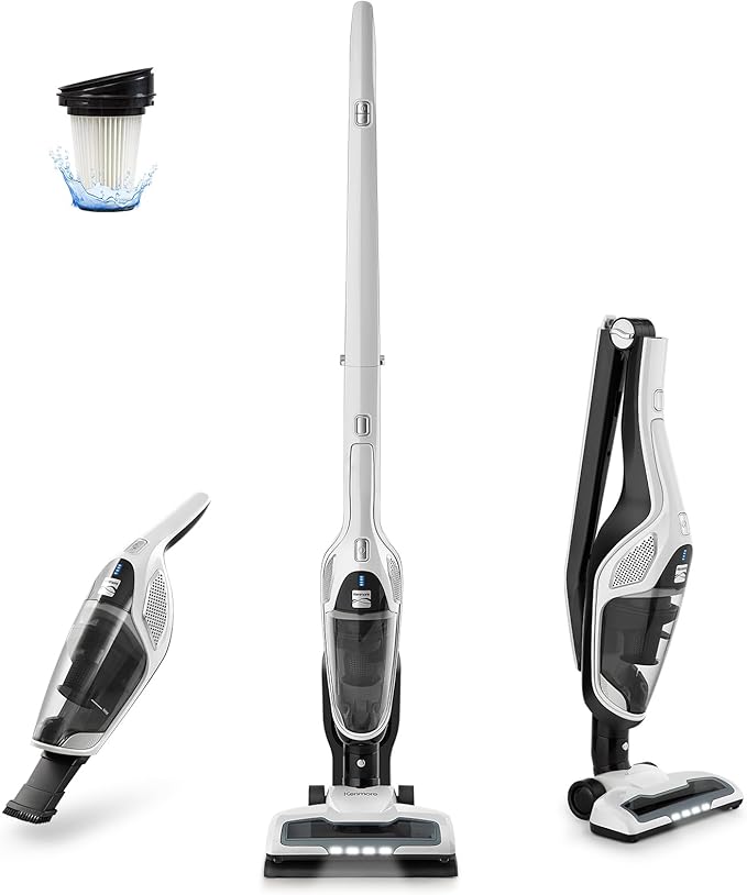 Kenmore 200 Series DS2000 Cordless Stick Vacuum Lightweight Cleaner 2-Speed Power Suction LED Headlight 2-in-1 Handheld for Hardwood Floor, Carpet & Pet Hair