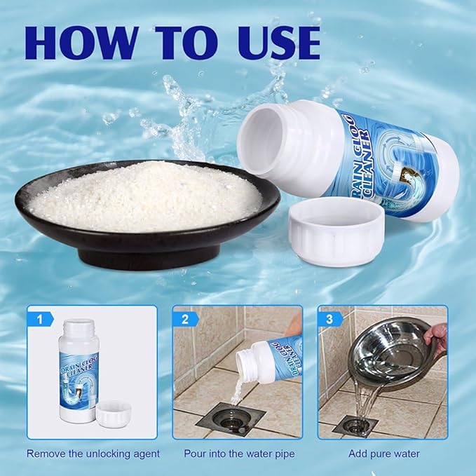 4 Pack Safe & Powerful Sink Drain Cleaner – Upgraded Multi-Purpose Pipe Unclogging Agent for Kitchen and Home Drains