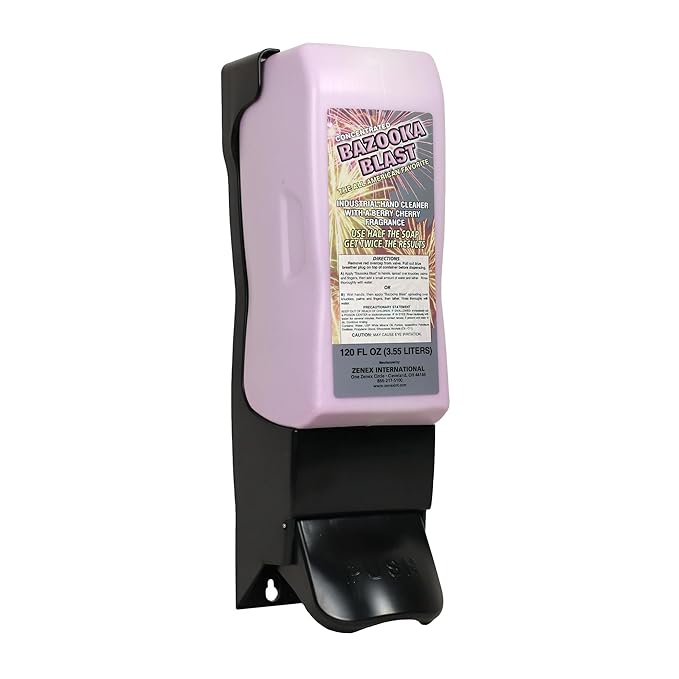 Zenex Bazooka Blast Hand Soap - Industrial Hand Cleaner | Heavy-Duty Shop Soap | Pumice-Powered Grease & Grime Remover | Berry Cherry Scent | Moisturizing | 3.55 L (4 Count)