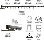 JOOM Clothes Drying Rack Wall Mounted,Folding Clothes Drying Rack,Retractable,Collapsible(Tri-Fold,Upgrade Hook),Wall Mounted Drying Rack for Laundry Balcony Bathroom (Black)