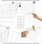 C&AHOME Wire Cube Storage, 8-Cube Organizer Metal C Grids Storage, Storage Bins Shelving, Modular Shelves, DIY Closet Cabinet Ideal for Living Room, Home, Office 24.8" L x 12.4" W x 48.4" H White