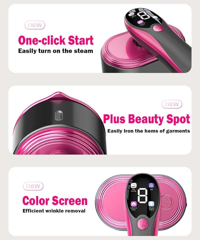 Steamer for Clothes,2-in-1 Steam & Iron with Four Modes,All Fabrics,Ceramic Rapid-Heating Panel,Handheld Cordless Portable Steamer,Travel & Home