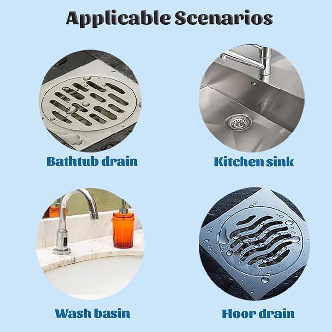 Powerful Sink and Drain Cleaner for Clogged Pipes, Kitchen, Bathroom and Shower (2PCS)
