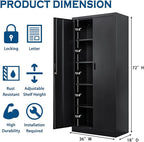 Storage Cabinet, 72 Inch Tall Metal Storage Cabinet with Doors and Shelves,Heavy Duty Metal Cabinet, Pantry Cabinets for Kitchen Storage, Garage Cabinet for Living, Dining Room