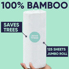 Save Trees Bamboo Paper Towels 24pk - 3600 Sheets Rolls Ultra Absorbent & Durable Eco-Friendly Paper Towels -FSC-Certified, Vegan