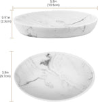 Shinowa Soap Dish, Resin Soap Saver Sponge Dish Tray Mini Storage Tray for Bathroom Bedroom Vanity Table Kitchen Counter-Top Organization, Gravel White