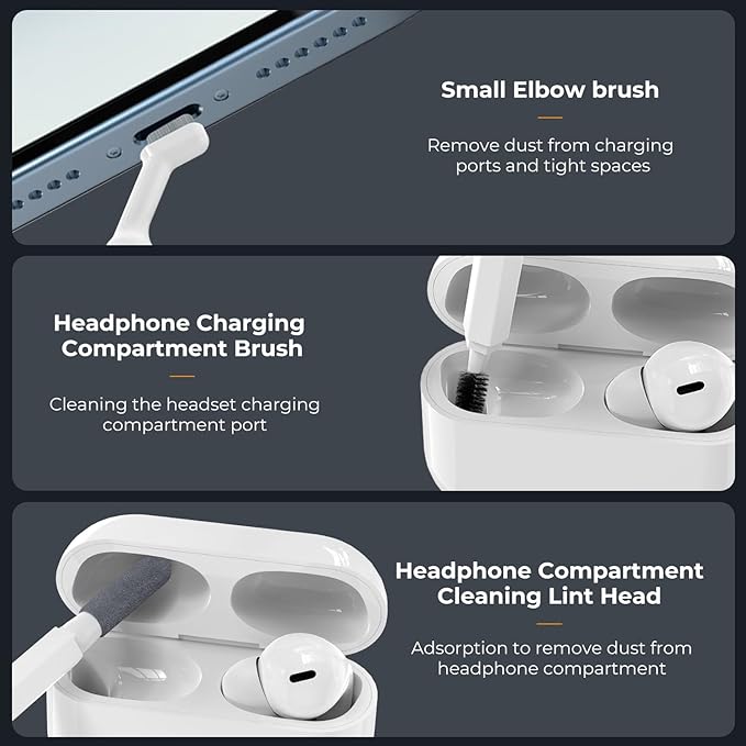 K&F CONCEPT 20-in-1 Keyboard Cleaning Kit Laptop Cleaner, Multifunctional Electronic Device Cleaning Tool, for iPhone AirPods MacBook iPad, Camera PC Monitor Earbud TV Tablet Screens