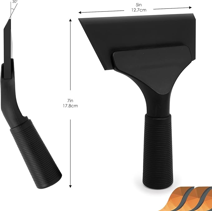 EHDIS Small Squeegee 5 inch Rubber Window Tint Windshield Scraper for Car,Glass, Mirror, Shower, Door,Bathroom Cleaning (Pure Black)