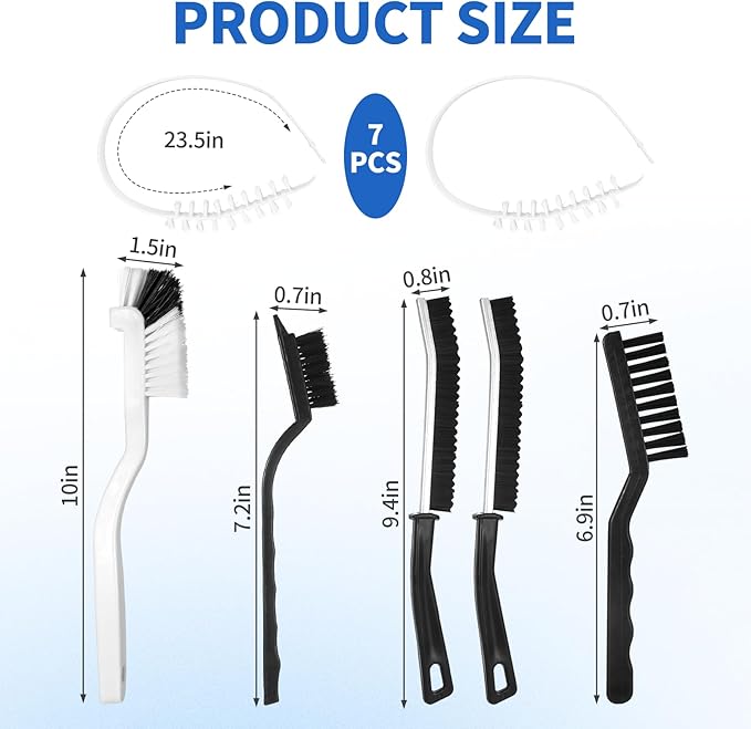 Washing Machine Cleaning Brush Kit, Laundry Deep Clean Tools Accessories, Front Load Washer Machine Cleaner Accessories with 2 Pcs Drum Slot Cleaner Brushes and 5 Pcs Small Cleaning Brush