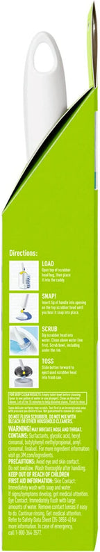 Scotch-Brite Disposable Toilet Scrubber Starter Kit, Disposable Refills with Built-In Bleach Alternative, Includes 1 Handle, Storage Caddy and 5 Refills