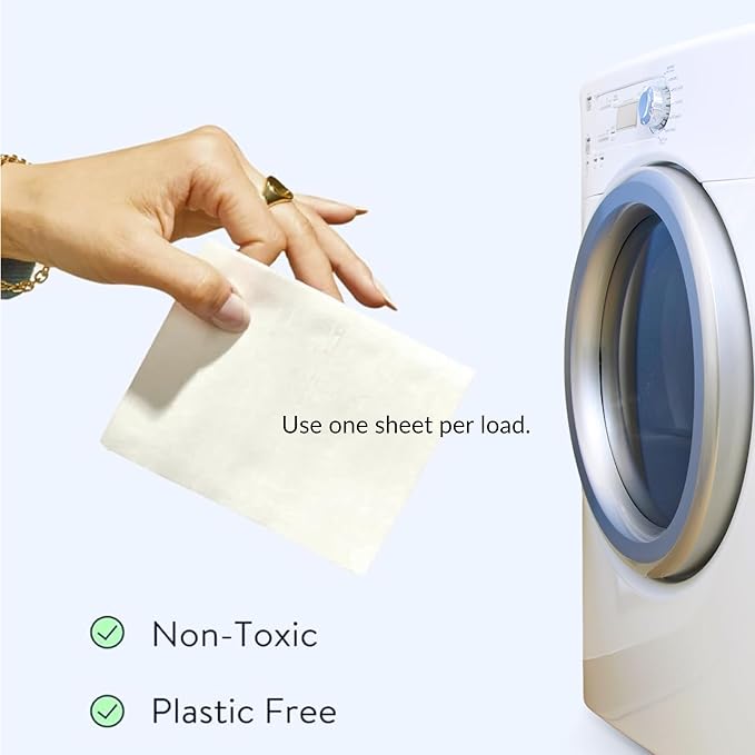 Non-Toxic Dryer Sheets Eco Friendly, Paraben Free, Plant Based | Softens & Removes Static, Healthy dryer sheets - 40 Sheets (VELVET ROSES)
