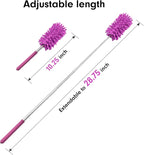 Microfiber Duster for Cleaning, Tukuos Hand Washable Dusters with 2pcs Replaceable Microfiber Head, Extendable Pole, Detachable Cleaning Brush Tool for Office, Car, Window, Furniture, Ceiling Fan
