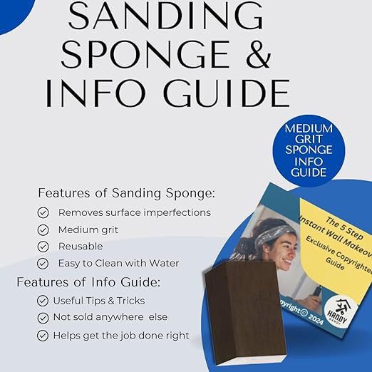 Drywall Repair Kit Bundle with DAP Drydex Spackling Pink, Sanding Block, Putty Knives, Handy Dandy Guide, and Nail Hole Filler for Walls