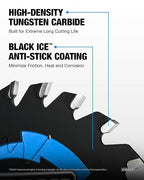 CRALY 3-3/8 Inch 24&36 Teeth Wood Cutting Framing/Fine Finish Circular Saw Blade, 15mm Arbor, Carbide Tipped, Thin Kerf, Black Ice™ Coating, for Plywood, MDF, OSB, Laminated, 2-Pack(C032436-2)