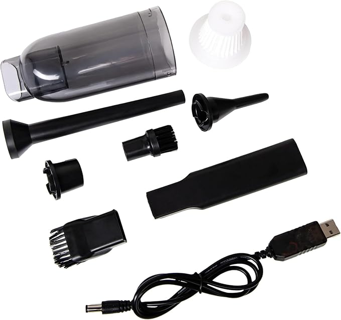 GajetNest Handheld Mini Portable Compact Car Vacuum Cleaner & Blower 2-in-1 with HEPA Filter, Lightweight Design, 25-Minute Running Time, Cordless Rechargeable Crevice Tool - 9000 PA Suction