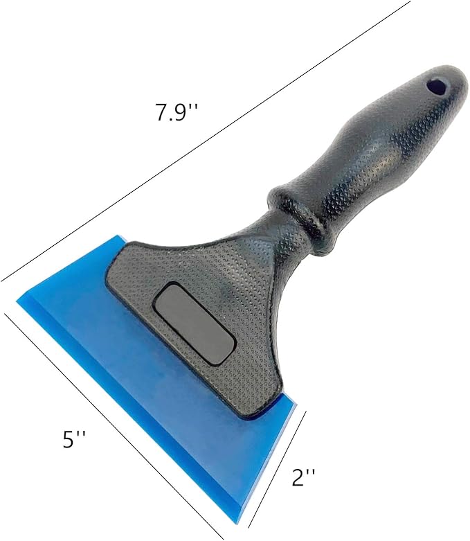 Heavy Duty Car Windshield Squeegee Rubber Shower Squeegee Water Blade Ice Scraper Rubber Squeegee Glass Wiper with Non-Slip Handle for Bathroom Cleaning, Window Tinting, 8Inch