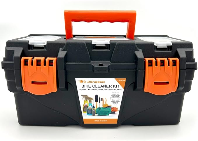 Bike Cleaner kit to Clean/Protect/Lube Bicycle,with Chain Scrubber,Cleaning Brush Tool,Bike Cleaner(19oz),Degreaser(10or19oz),Wet Lubricant(2oz)