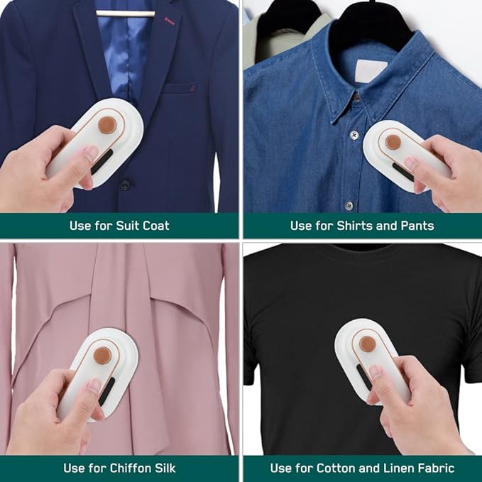 Portable Handheld Iron, Brynnl Mini Handheld Steamer Iron for Clothes, 180°Rotatable Travel Garment Steamer, Mini Ironing Machine Support Dry & Wet Ironing for Home,Travel,Gifts (white)