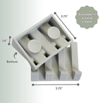 Silicone Soap Dish – 2 Pack, Waterfall Drainer Soap Holder for Bathroom, Suction Cups for Non-Slip Saver for Bar Soap, Sponge Holder & Sink Organizer, Extend Life, Durable & Easy to Clean (Gray)