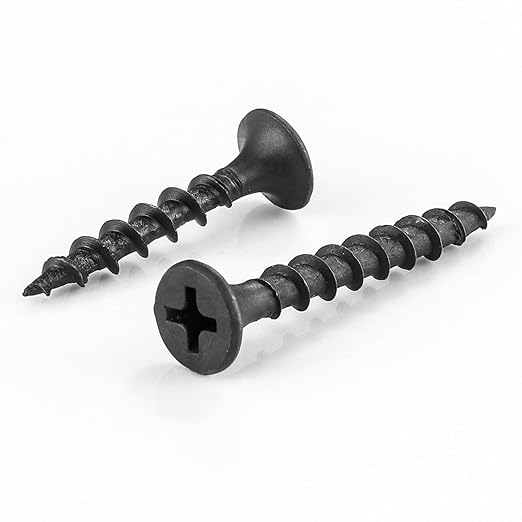 (71 pcs)#10X4 Black Fastener Drywall Screws-Phillips with coarse Threaded tip, Black, Suitable for Drywall Slate, Wood, etc.(1 pounds)