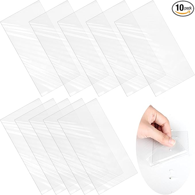10 Pcs Bathtub Hole Patch Siding Wall Repair Kit Waterproof Patch Holes Blemishes Tools Self Adhesive White Tape for Cracked Pool Liner Roof Skylight and Vinyl Skirting(Transparent)