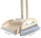 Long Handled Broom and Dustpan Set, 88cm Indoor Broom with Dustpan Combo Set, Durable & Versatile, Long Handle with Upright Stand for Home, Office, School Accessory for Kitchen, Dorms, Bathroom