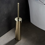 Freestanding Luxury Toilet Brush 304 Stainless Steel Toilet Brush and Holder 19-Inches Tall Round Rust Resistant Anti-Odor and Easy to Clean with Polished Gold Finished