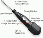 Electric Screwdriver Cordless Rechargeable Power Screwdriver Set, Portable Automatic Home Repair Tool Kit with LED Lights & USB Charging Cable for Men (2PCS)
