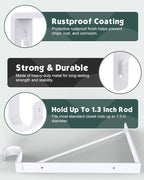 Supforce 4 Pack Closet Rod Bracket, Heavy Duty Closet Rod Support with Rod Holder, Wall Mounted Closet Shelf Brackets with Triangle Stabilizing Design for Closet, Bathroom and Kitchen, White