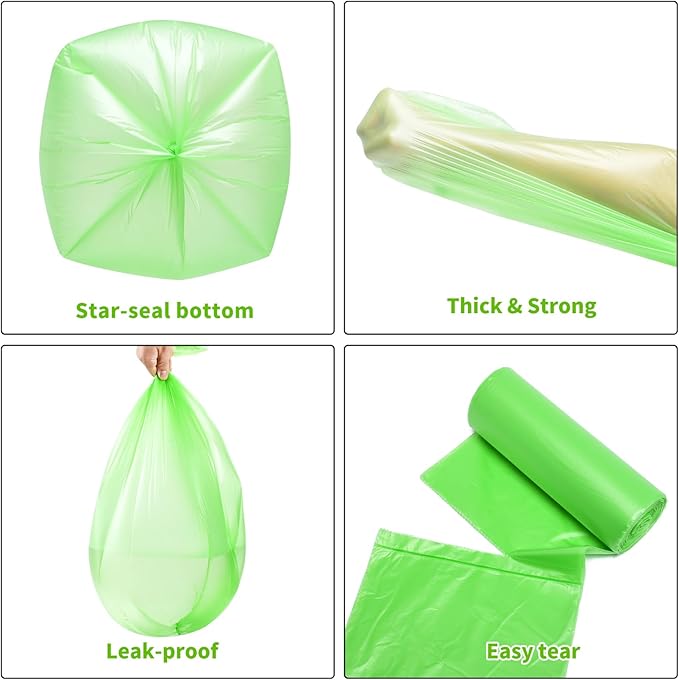 5.2 Gallon Biodegradable Trash Bags (THICKENED) | Eco Friendly, Unscented, 20L Strong Multipurpose Waste Bags for Bathroom Bedroom Office Kitchen, 160 Count | Compostable Garbage Bag by EnvoWise