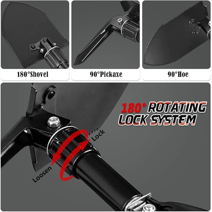 Digging Shovel, 15.35'' Lightweight Camping Shovel Portable High Carbon Steel Folding Mini Trowels for Outdoor Camping Backpacking Hiking Car Emergency Home Garden