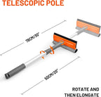 eazer Professional Window Squeegee, 2-in-1 Rotatable Squeegee for Window Cleaning Kit, Window Cleaner Tool, Window Washing Equipment Kit with Extension Pole (20''-30'') for Shower/Windshield