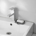 Silicone Bathroom Soap Dishes with Drain Spout-Bathroom and Kitchen Sink Organizer,Sponge Holder,Dish Soap Tray,Perfect for Dispenser,Scrubber,Bottle,Cup on Sink or Counter-Grey 4.9"×3.2"