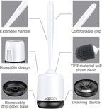 Lefree Toilet Brush Set with Ventilated Holder - 3 Packs, Silicone Toilet Bowl Brush - Floor Standing & Wall Mounted Scrubber